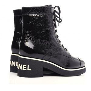 Chanel black boots 39.5